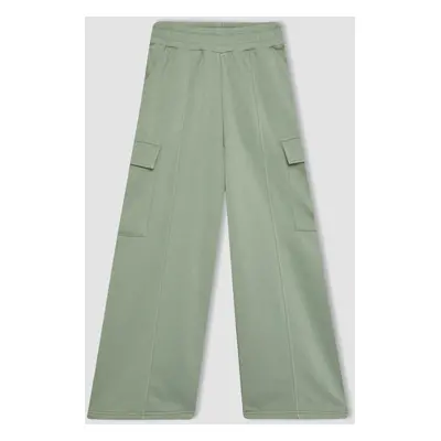 DEFACTO Girl's Wide Leg Cargo Sweatpants