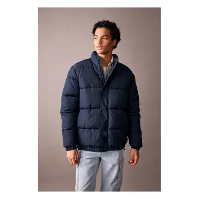 DEFACTO Stand Collar Puffer Jacket with Zipper and Snap Pocket