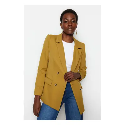 Trendyol Khaki Woven Lined Buttoned Blazer Jacket