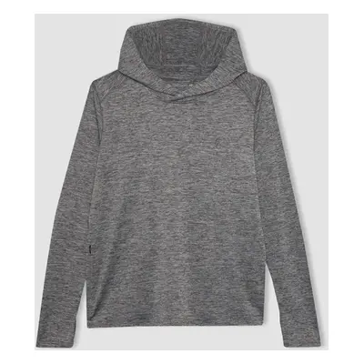 DEFACTO Fit Slim Fit Hooded Sports Sweatshirt