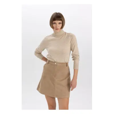 DEFACTO Relax Fit Turtleneck Cashmere Textured Extra Soft Basic Knit Sweater