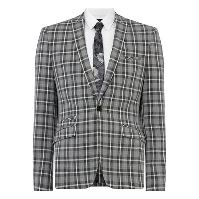 Label Lab Martini Skinny Fit Monochrome Checked Suit Jacket