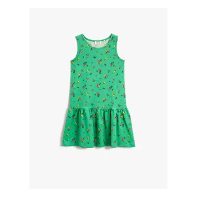 Koton Girl's Floral Sleeveless Dress Cotton