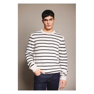 DEFACTO Standard Fit Regular Cut Striped Crew Neck Knitwear Sweater