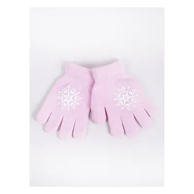 Yoclub Kids's Girls' Five-Finger Gloves RED-0012G-AA5A-009