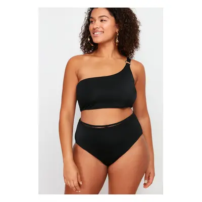 Trendyol Curve Black High Waist Bikini Bottom