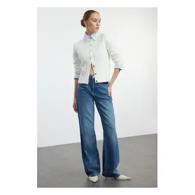 Trendyol Blue High Waist Wide Leg Jeans