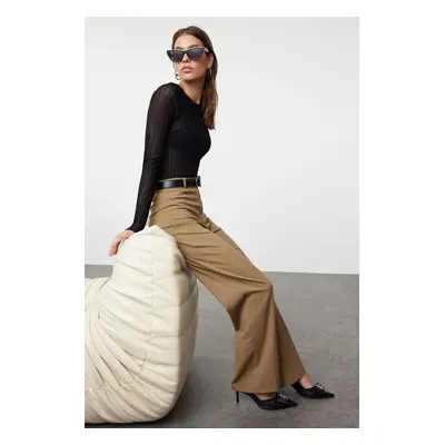 Trendyol Mink Wide Leg High Waist Woven Fabric Trousers