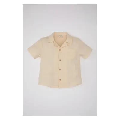 DEFACTO Baby Boy Open Collar Muslin Short Sleeve Shirt