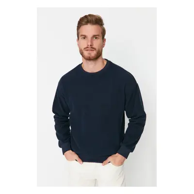 Trendyol Navy Blue Regular/Normal Cut Anti-pilling Polar Fleece Warm Sweatshirt