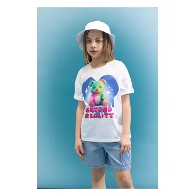 DEFACTO Girls Oversize Wide Pattern Crew Neck 3D Printed Short Sleeve T-Shirt