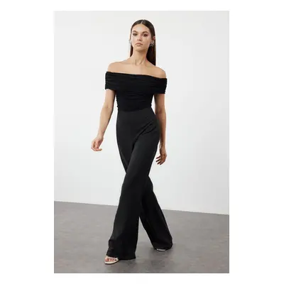 Trendyol Black Carmen Collar Knitted Jumpsuit