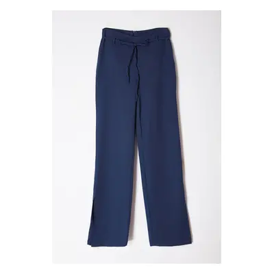 Trendyol Navy Blue V Waist Detailed Woven Fabric Trousers