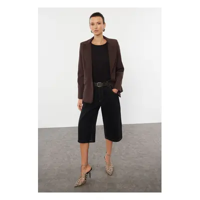 Trendyol Dark Brown Regular Lined Buttoned Woven Blazer Jacket