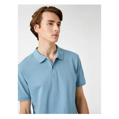 Koton Basic T-Shirt Polo Neck Slim Fit with Buttons.