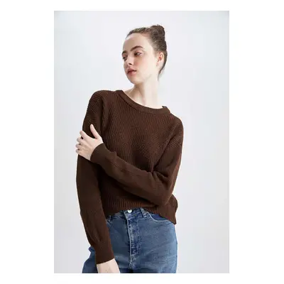 DEFACTO Regular Fit Basic Long Sleeve Thessaloniki Knitted Basic Sweater H6905az22au