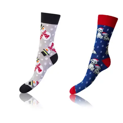 Bellinda CRAZY SOCKS 2x - Cheerful Socks Pairs - Grey - Blue