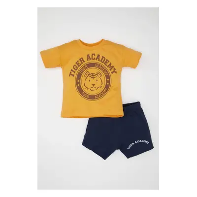 DEFACTO Baby Boy 2-Piece Set Tiger Printed Short Sleeve T-Shirt Shorts