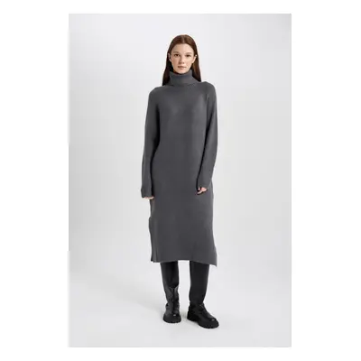 DEFACTO Regular Fit Turtleneck Long Sleeve Dress