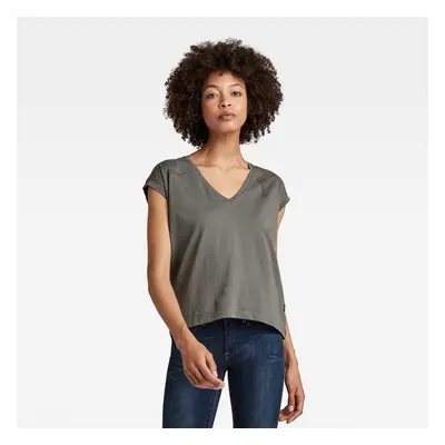 G-STAR Top - Backprint loose v-neck top grey