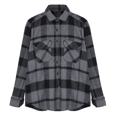 Trendyol Black Regular Fit Winter Checkered Lumberjack Shirt Jacket