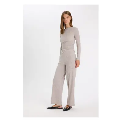 DEFACTO Wide Leg Crepe Trousers