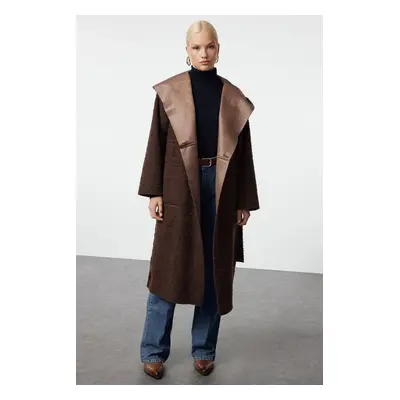 Trendyol Brown Oversize Double-Sided Long Coat