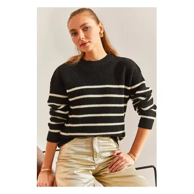 Bianco Lucci Women's Striped Thessaloniki Knitted Knitwear Sweater