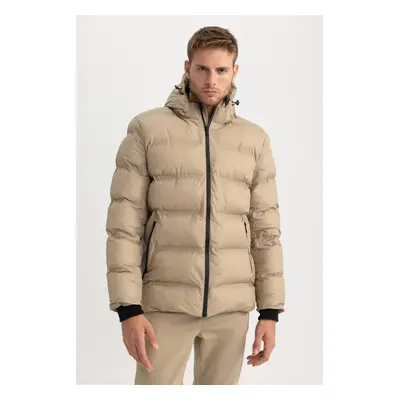 DEFACTO Water Repellent Puffer Jacket Windproof Slim Fit Hooded Lined Zippered