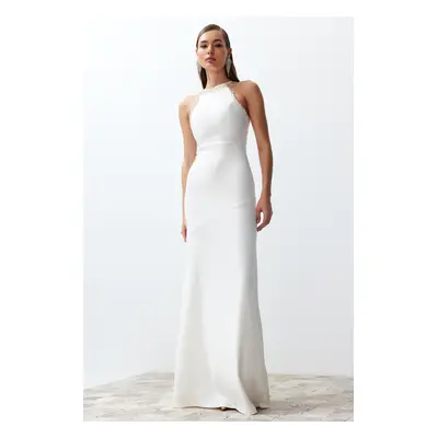 Trendyol Bridal White Shiny Stone Woven Long Wedding / Wedding Night Evening Dress