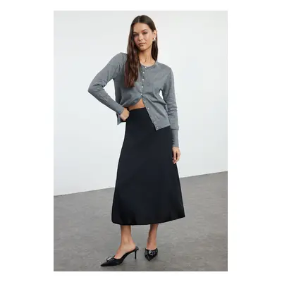 Trendyol Black Basic Hem Balloon Maxi Length Woven Skirt