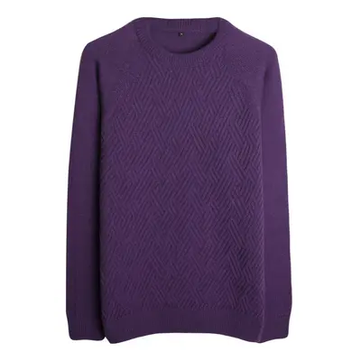 Trendyol Purple Unisex Slim Woolen Crew Neck Textured Knitwear Sweater