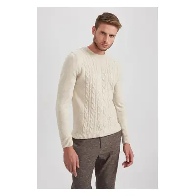 DEFACTO Standard Fit Regular Cut Hair Knitted Crew Neck Knitwear Sweater