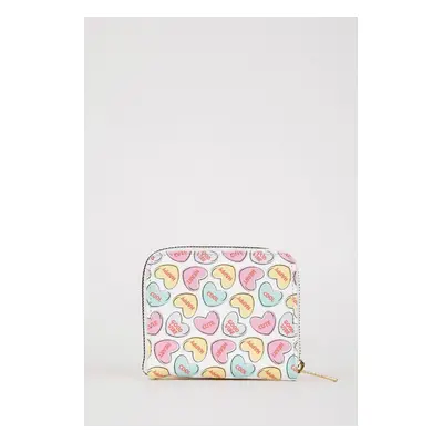 DEFACTO Women's Heart Patterned Faux Leather Wallet