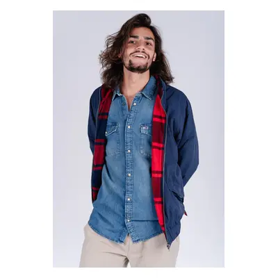 Tommy Jeans Jacket - TJM REVERSIBLE PLAID JACKET blue