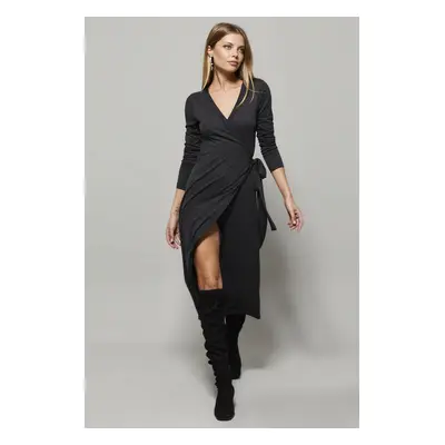 Cool & Sexy Women's Anthracite Double Breasted Maxi Dress