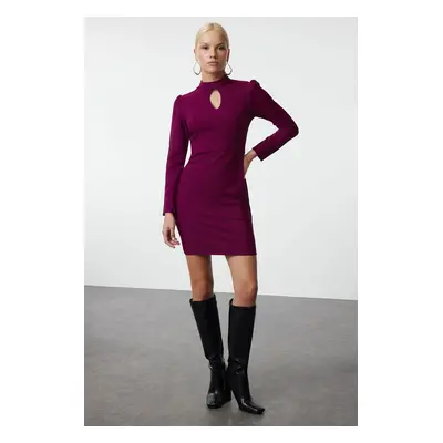 Trendyol Plum Mini Woven Collar Detailed Woven Dress