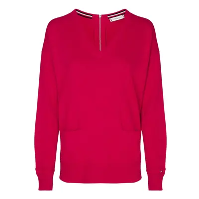 Tommy Hilfiger Sweater - NOLAA V-NK ZIPPER SWT LS pink