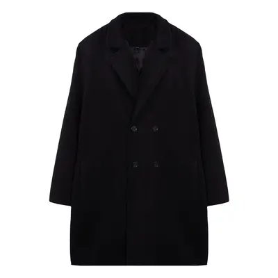 Trendyol Black Men's Regular Fit Winter Cashmere Double Breasted Plus Size Coat