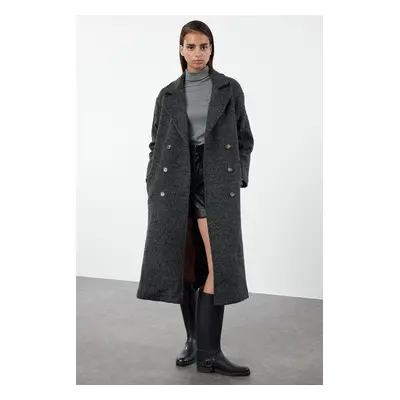 Trendyol Anthracite Boucle Regular Long Coat