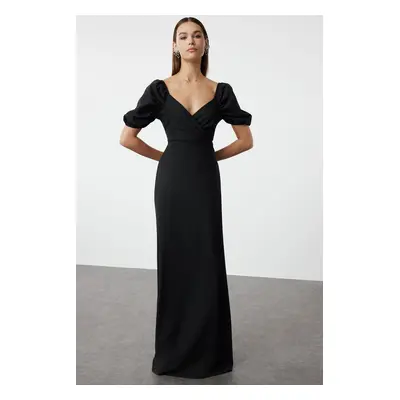 Trendyol Black A-Line Woven Evening Dress & Graduation Dress