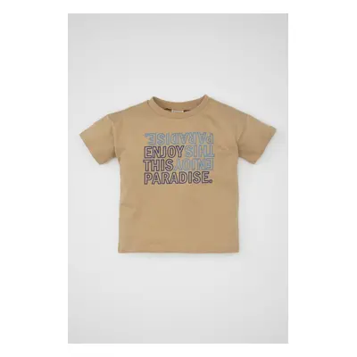 DEFACTO Baby Boy Crew Neck Printed Short Sleeve T-Shirt