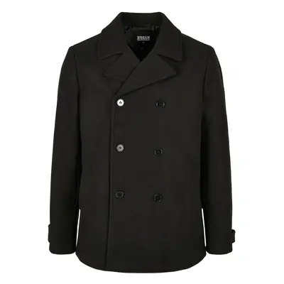 Klasický černý kabát Pea Coat