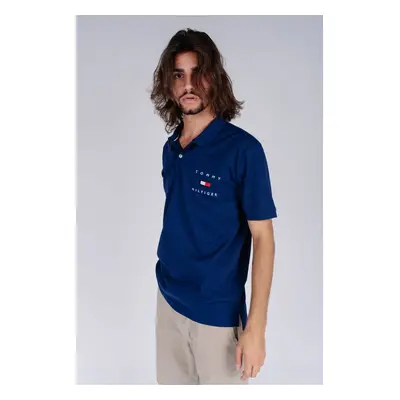 Tommy Hilfiger Polo Shirt - TOMMY FLAG HILFIGER REG POLO dark blue