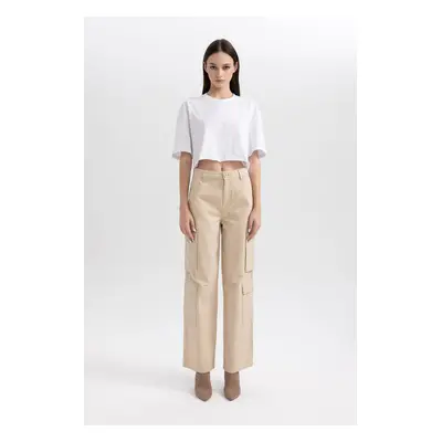 DEFACTO Cool Straight Fit Cargo Gabardine Trousers