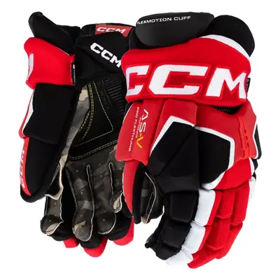 CCM Tacks AS-V PRO black/red/white Hokejové rukavice, Junior