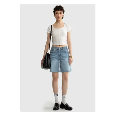 Big Star Woman's Bermuda Shorts Shorts Denim-291