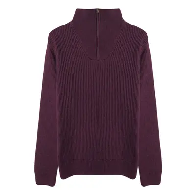 Trendyol Plum Regular Wool Half Turtleneck Plain Knitwear Sweater