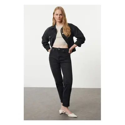 Trendyol Black Regular Waist Slim Mom Jeans