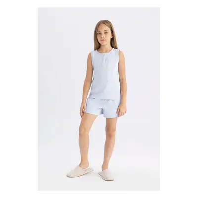 DEFACTO Girls Pajama Set Corduroy Undershirt Shorts